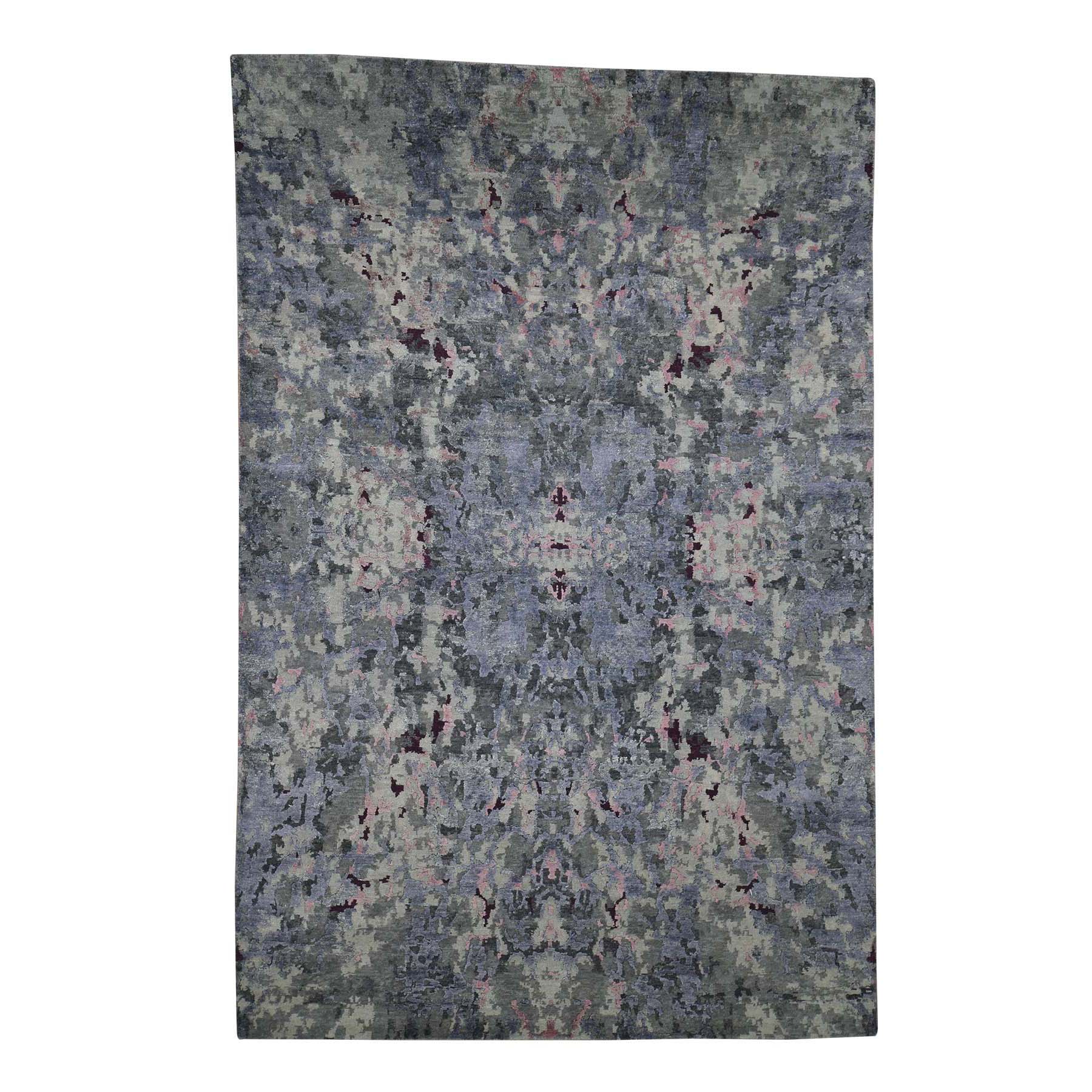 N/A Silk Hand-Knotted Area Rug 6'0